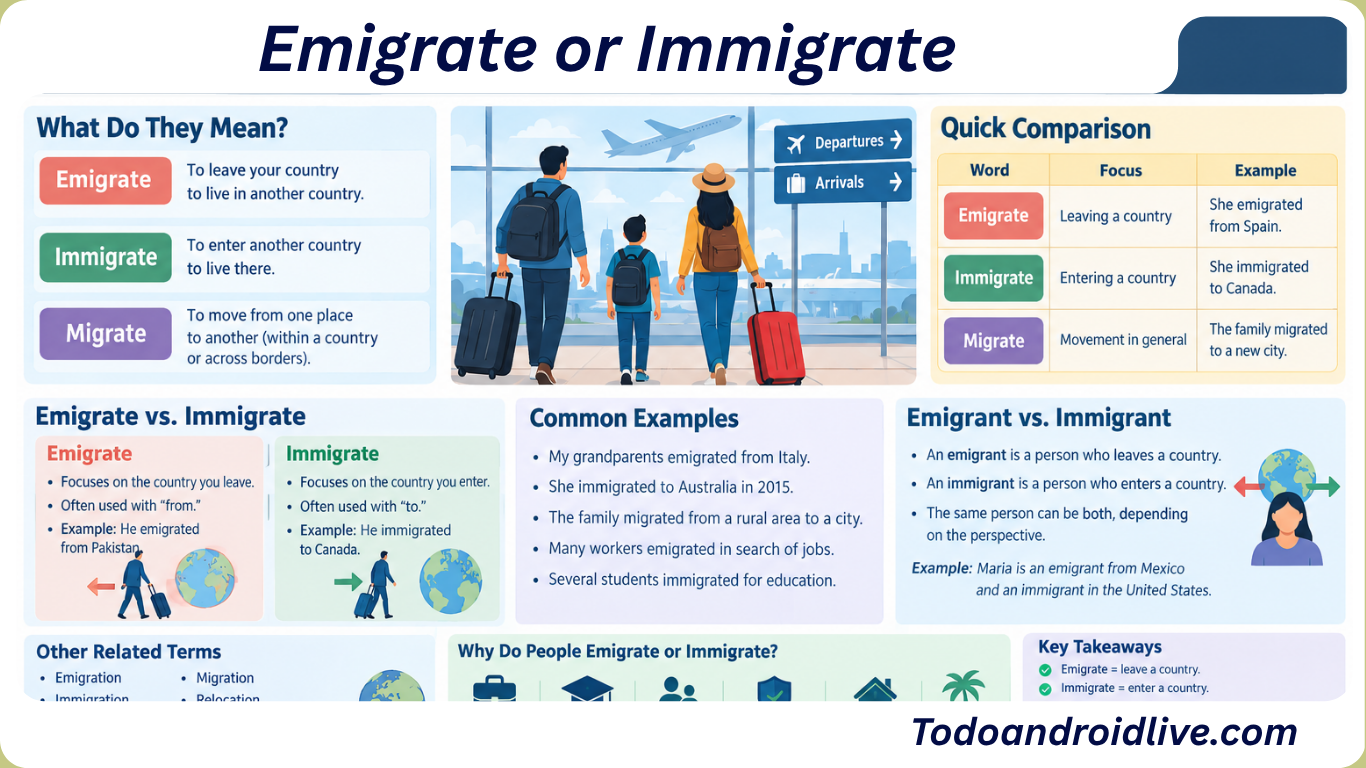 Emigrate or Immigrate